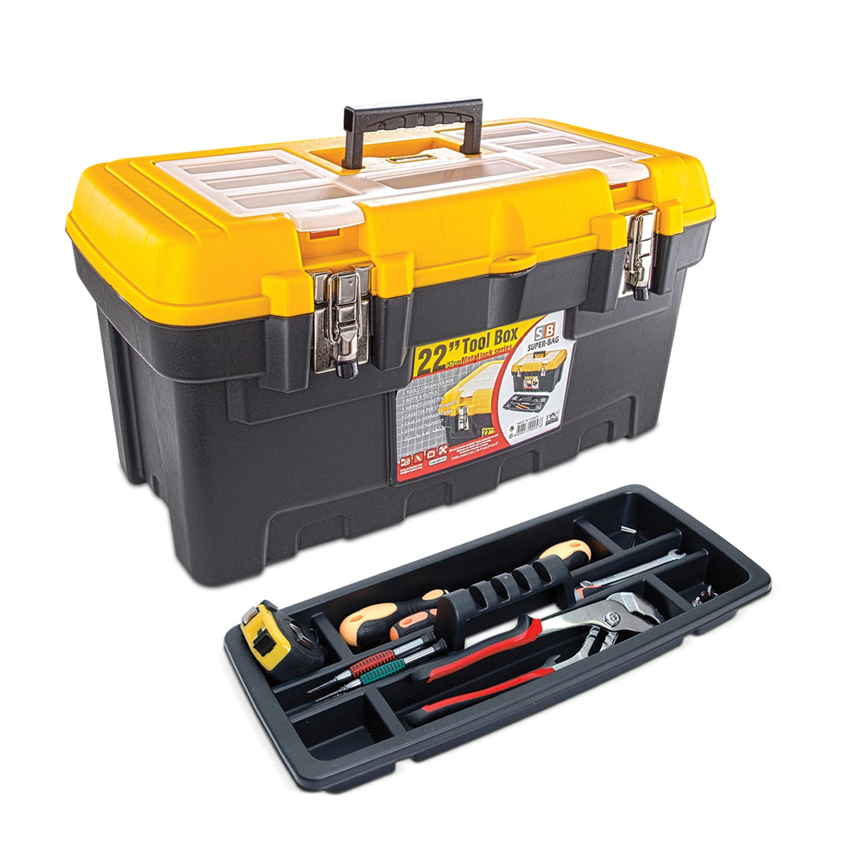 Asrin ASR-2078 εργαλειοθήκη 22 ιντσών με μεταλλικό κούμπωμα, φωτογραφία κατασκευαστή